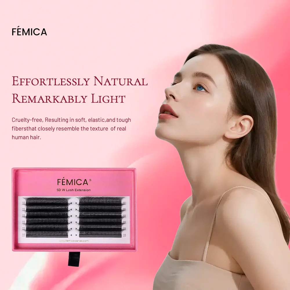 FÉMICA5D W-Shaped Eyelash Extensions Natural Soft False Mink Eyelashes Full Dense Premade Easy Fan Lashes
FÉMICA5D W-Shaped Eyelash Extensions Natural Soft False Mink Eyelashes Full Dense Premade Easy Fan Lashes