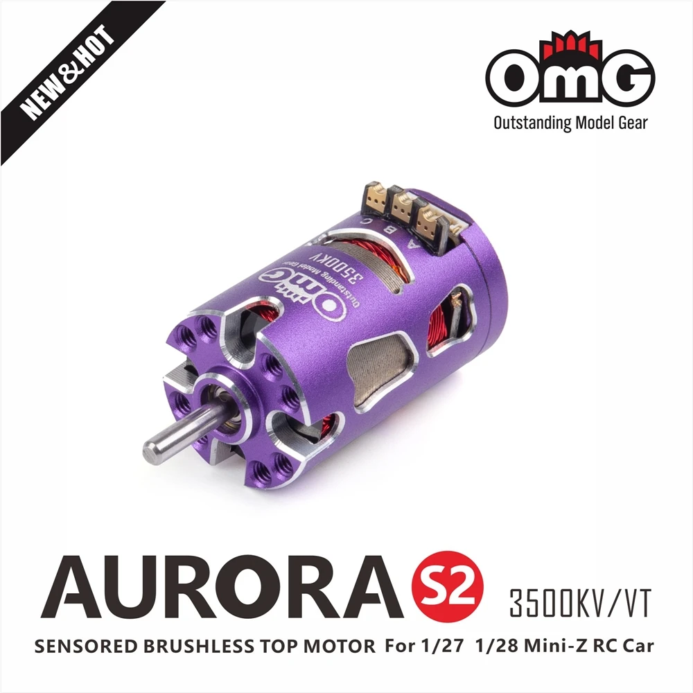 OMG 1/24 1/28 Sensored Brushless Top Motor Purple For MiniZ RC Car OMG-MT-AURORA-S2-3500KV/VT
OMG 1/24 1/28 Sensored Brushless Top Motor Purple For MiniZ RC Car OMG-MT-AURORA-S2-3500KV/VT