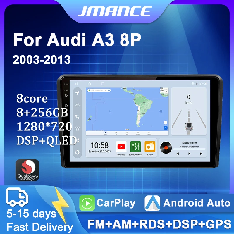 JMANCE Wireless CarPlay Android Auto Radio For Audi A3 8P 2003 - 2013 4G Car Multimedia GPS 2din Autoradio
JMANCE Wireless CarPlay Android Auto Radio For Audi A3 8P 2003 - 2013 4G Car Multimedia GPS 2din Autoradio