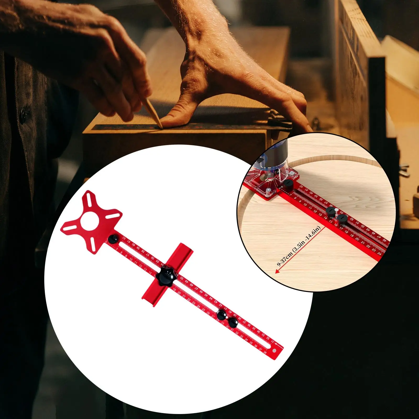 fessional Woodworking Round Cutting Grooving Jig Edge Trimmer Arc Router Guide Slot Milling Fixture Circle Cutter for Precise