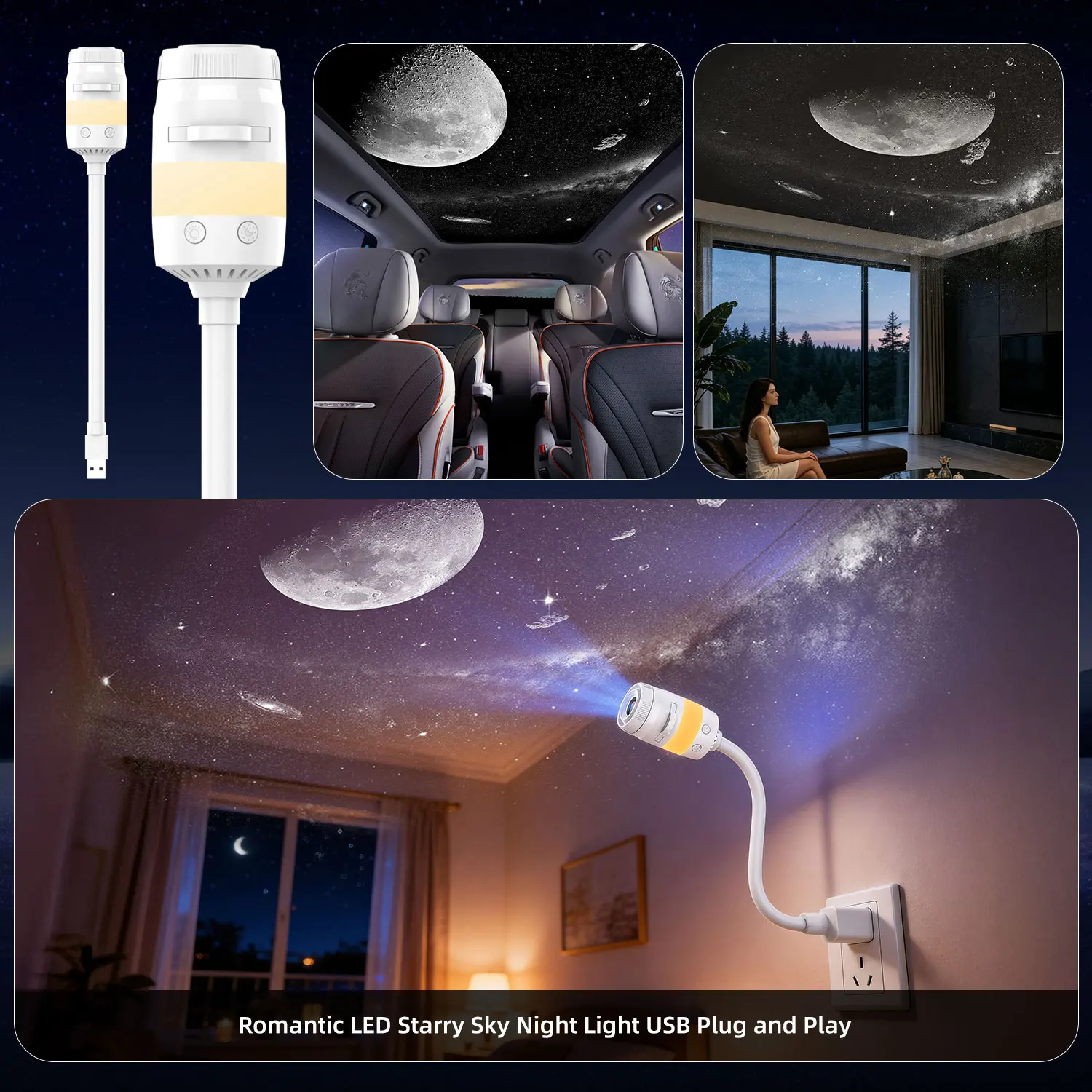 Mini Star Projector 2-in-1 Night Light Home Background Light Bedroom Mood Light USB Car Decor Light Gift for Kids
Mini Star Projector 2-in-1 Night Light Home Background Light Bedroom Mood Light USB Car Decor Light Gift for Kids