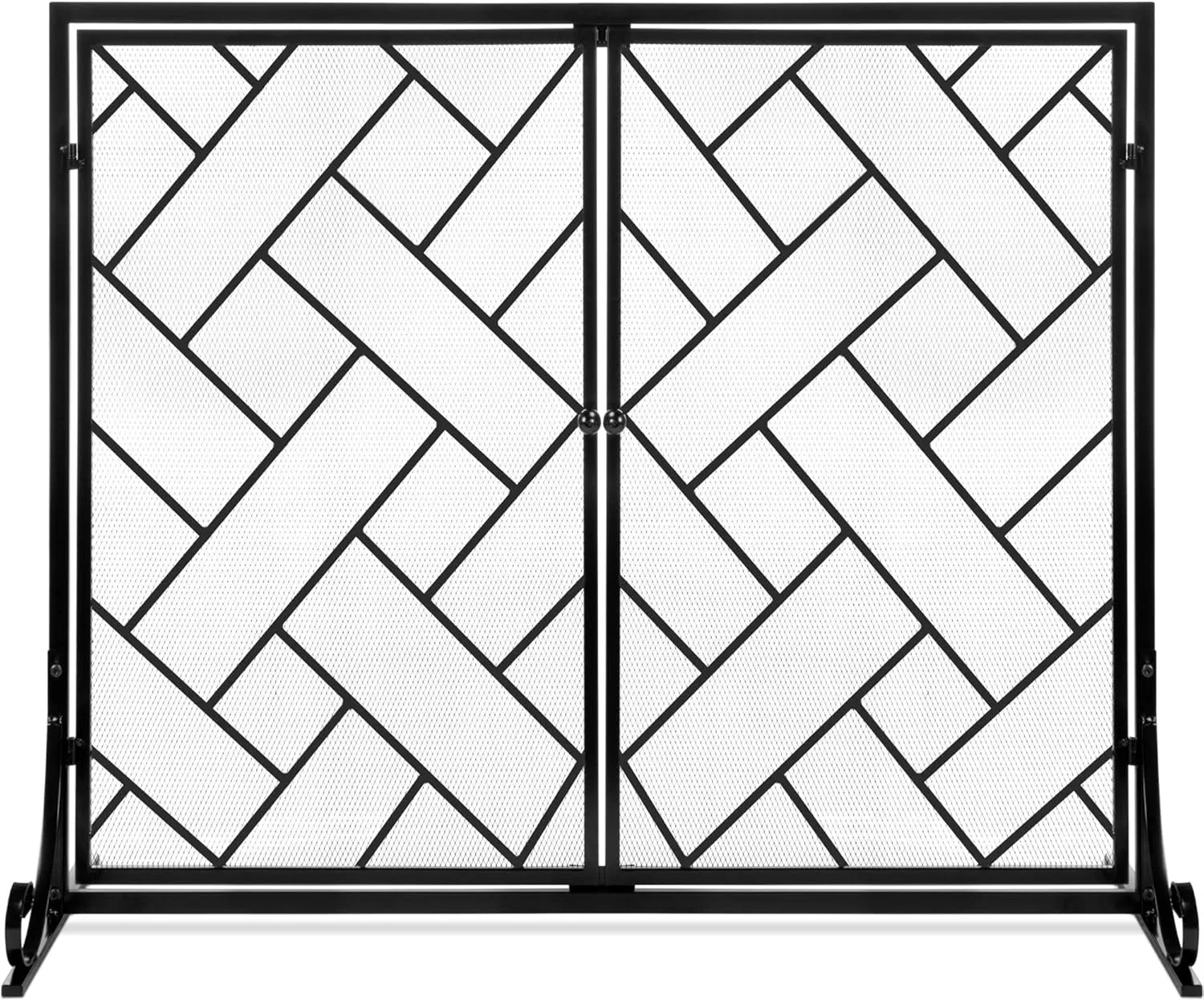 Products 44x33in 2-Panel Handcrafted Wrought Iron Decorative Mesh Geometric Fireplace Screen, Fire Spark Guard w/Mag
Products 44x33in 2-Panel Handcrafted Wrought Iron Decorative Mesh Geometric Fireplace Screen, Fire Spark Guard w/Mag