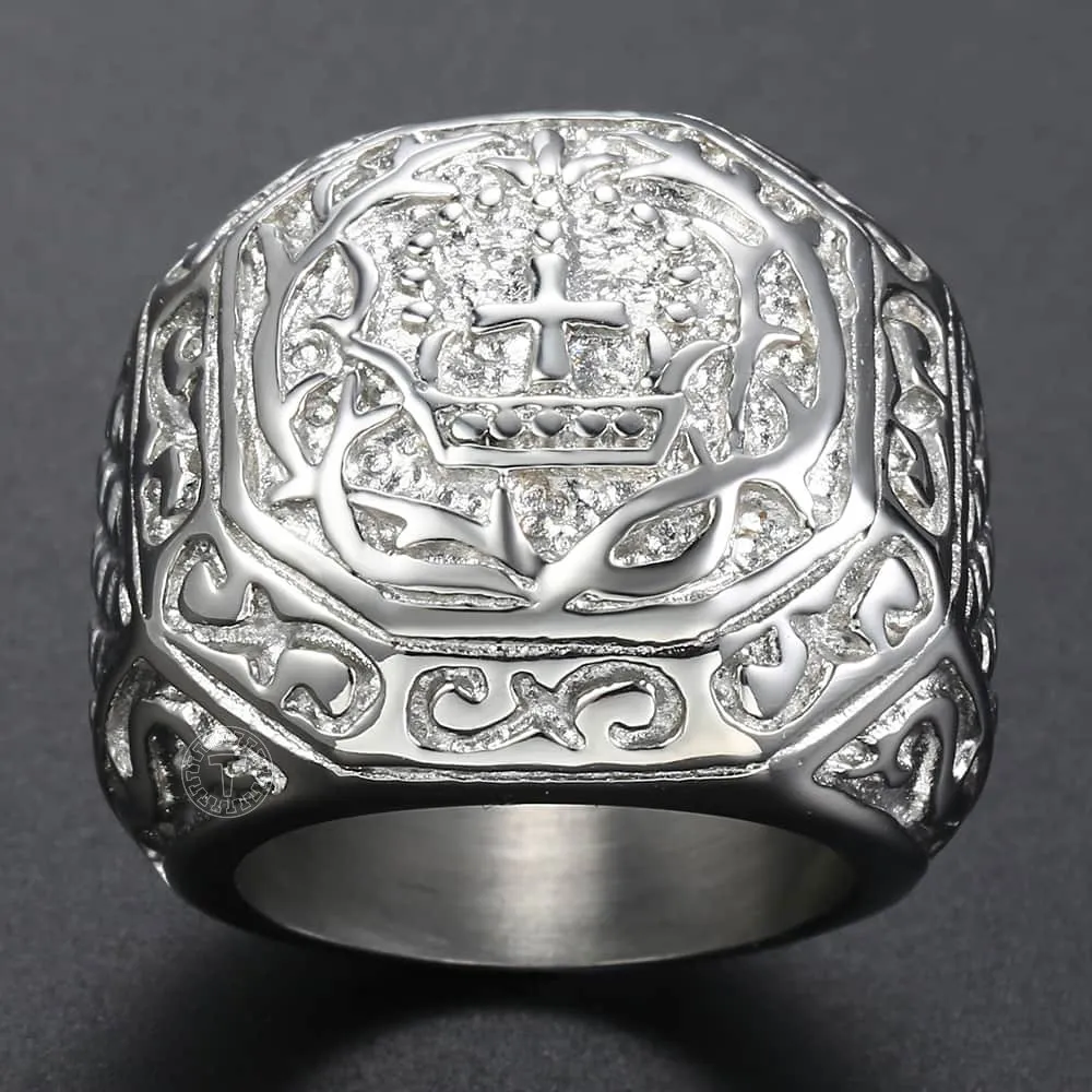 316L Stainless Steel Ring Rock And Roll Silver Color Carved Cross Crown Mens Signet Ring Male Jewelry
316L Stainless Steel Ring Rock And Roll Silver Color Carved Cross Crown Mens Signet Ring Male Jewelry