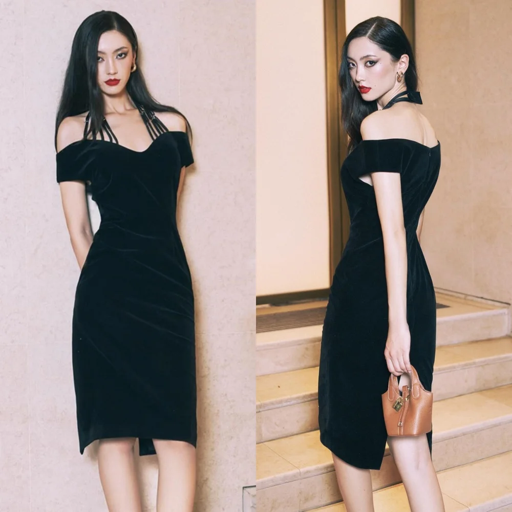Customized Mermaid Simple Black Jersey Evening Dress Classic Off the Shoulder Sleeveless Homecoming Dresses Vestido De Festa
Customized Mermaid Simple Black Jersey Evening Dress Classic Off the Shoulder Sleeveless Homecoming Dresses Vestido De Festa