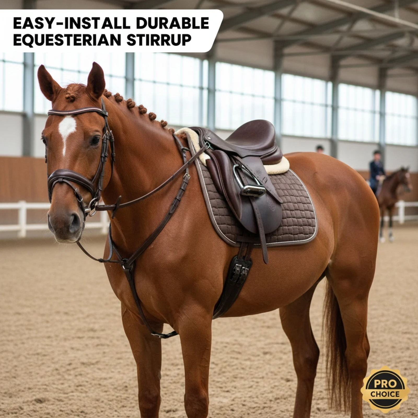 2Pcs Horse Riding Stirrups Saddle Stirrups Comfortable Riding Protection Nonslip Footrest for Events Practice Entertainment
2Pcs Horse Riding Stirrups Saddle Stirrups Comfortable Riding Protection Nonslip Footrest for Events Practice Entertainment