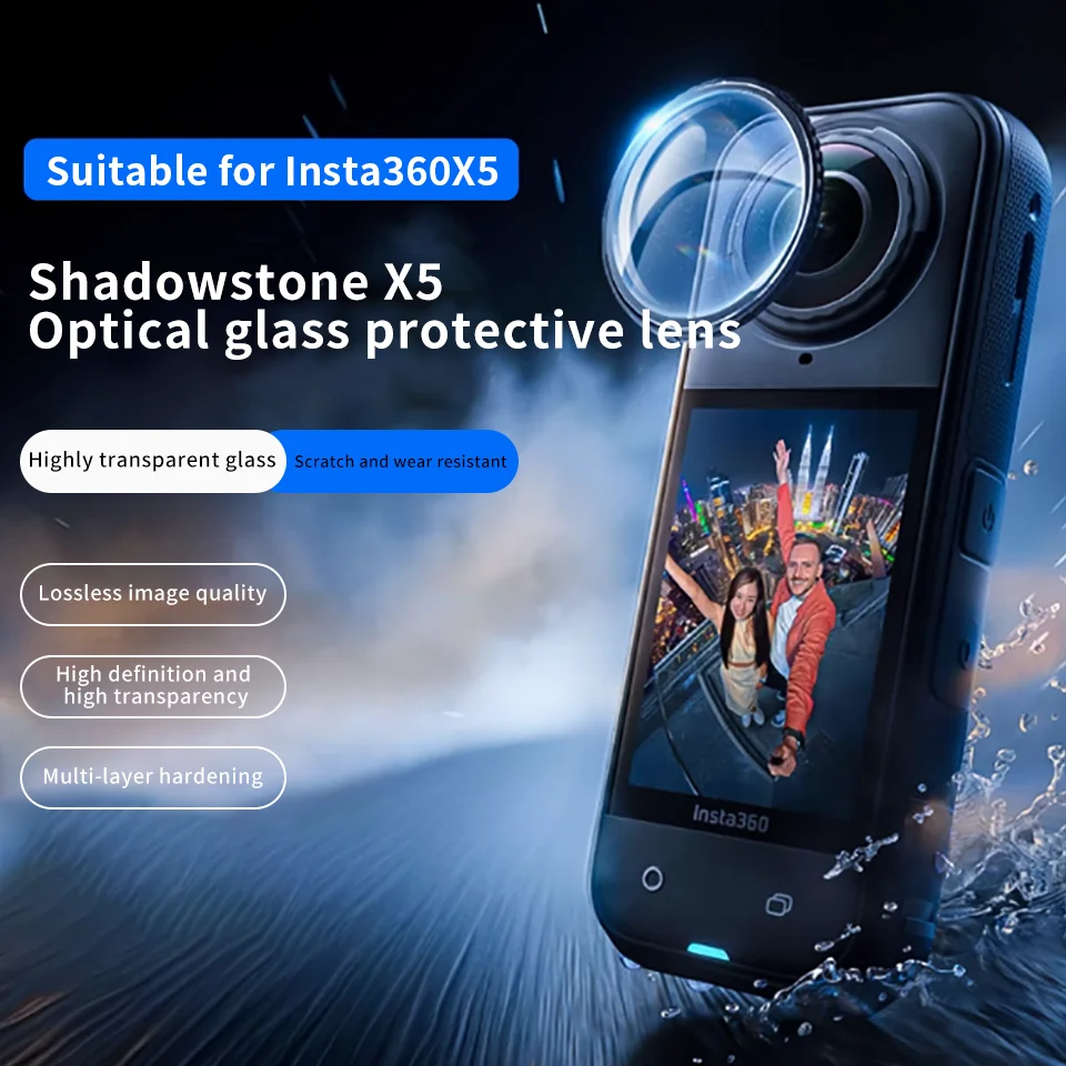 Premium Optical Glass Camera Lens Protector for Insta360 X5, Len Guard- Insta 360 X5 Scratch-resistant Accessories
Premium Optical Glass Camera Lens Protector for Insta360 X5, Len Guard- Insta 360 X5 Scratch-resistant Accessories