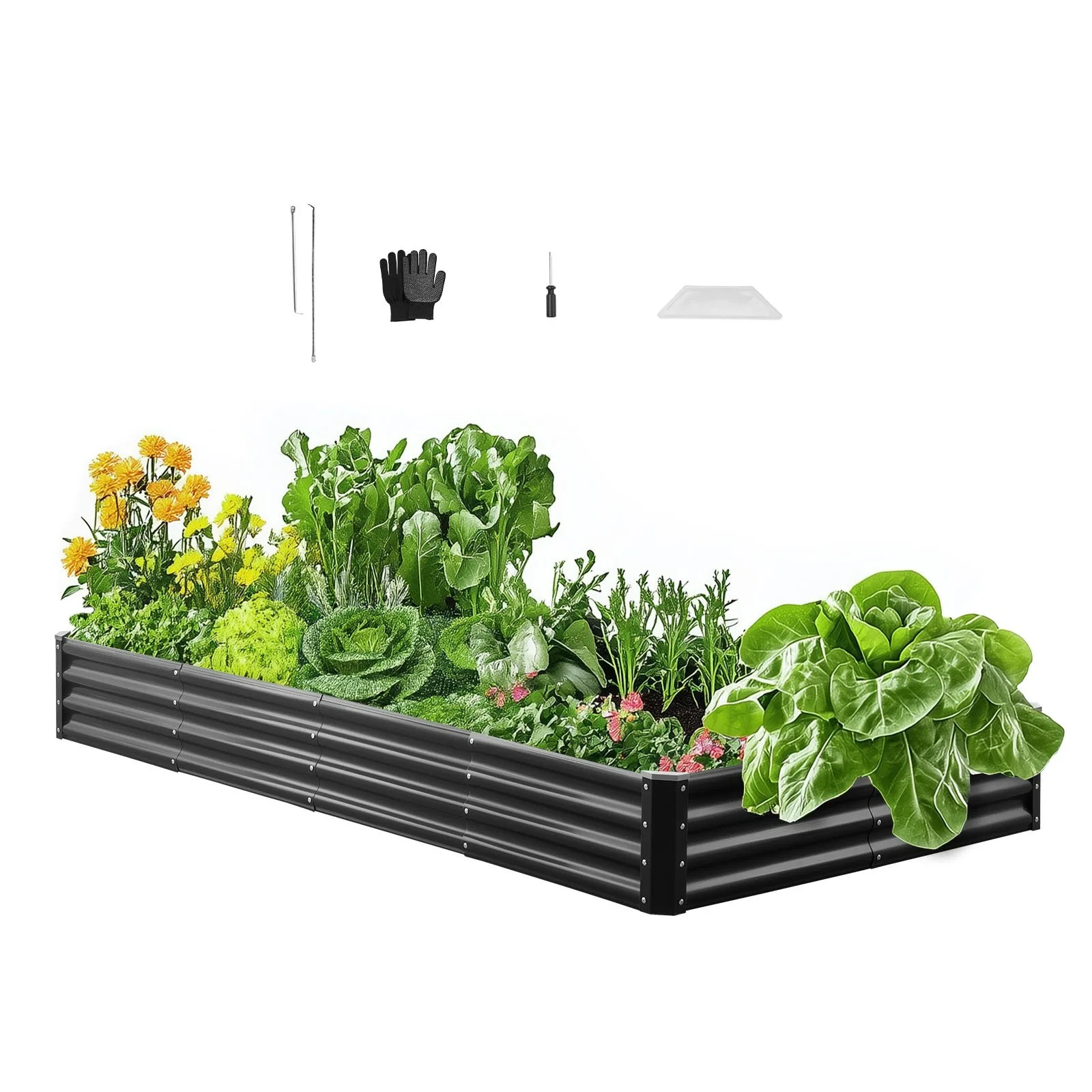 Metal Raised Garden Bed Galvalume Planter Box 8x4x1 ft Dark Gray Outdoor
Metal Raised Garden Bed Galvalume Planter Box 8x4x1 ft Dark Gray Outdoor