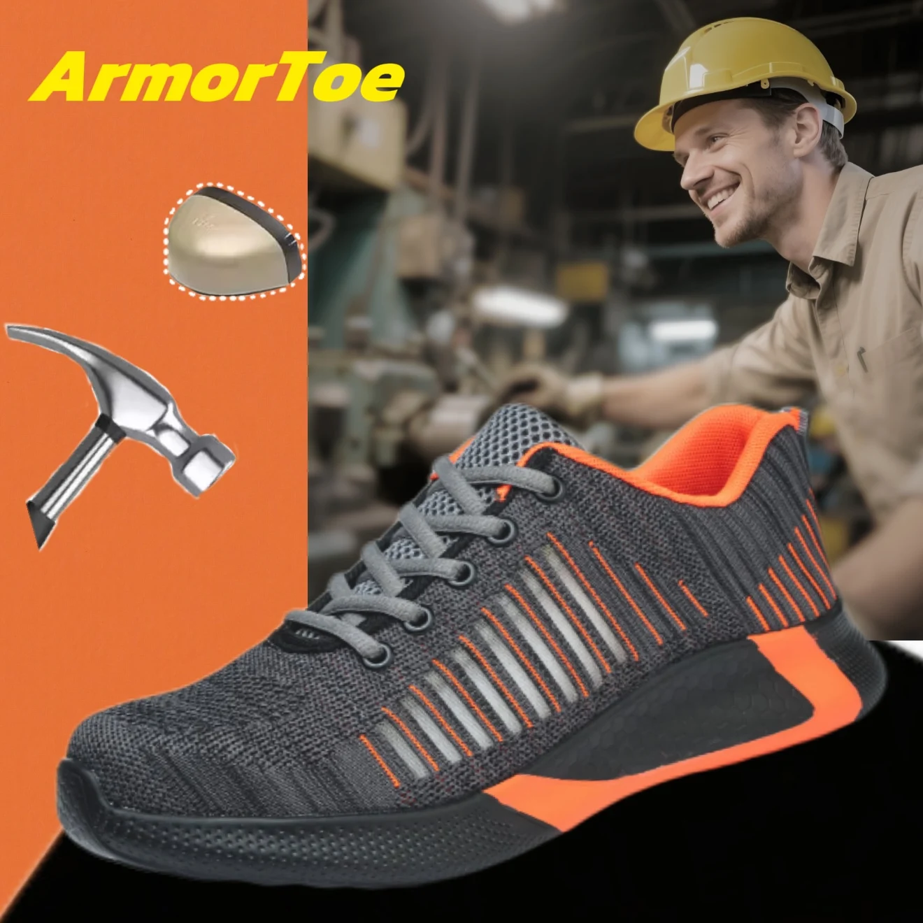 ArmorToe Steel Head Four Seasons Models Anti-smash Safety Shoes Comfortable Breathable Work Shoes Sports Shoes #Armor2748
ArmorToe Steel Head Four Seasons Models Anti-smash Safety Shoes Comfortable Breathable Work Shoes Sports Shoes #Armor2748