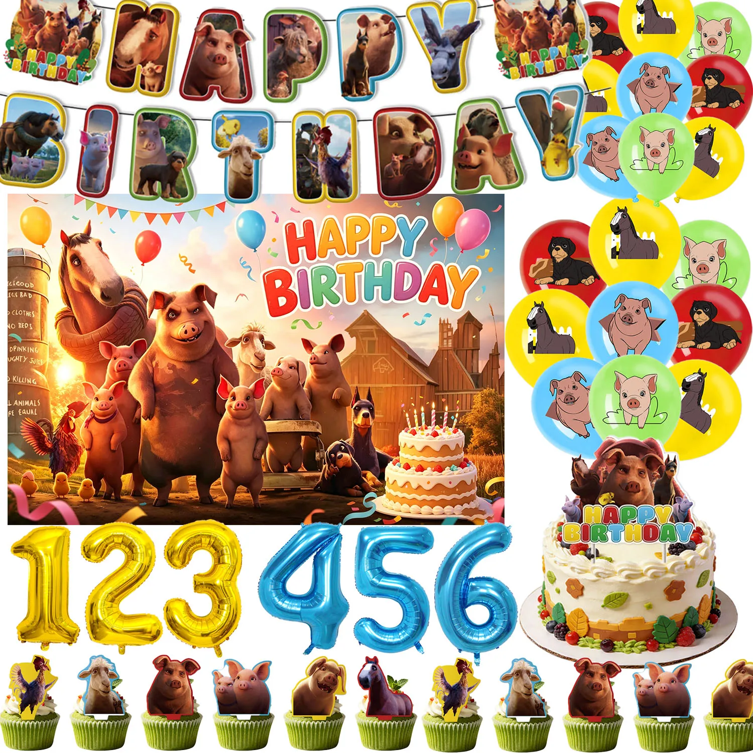 Cartoon Animals Farm Theme Children Birthday Party Decoration Supplies Pig Cupcake Topper Balloon Banner Props Boys Girls Gifts
Cartoon Animals Farm Theme Children Birthday Party Decoration Supplies Pig Cupcake Topper Balloon Banner Props Boys Girls Gifts
