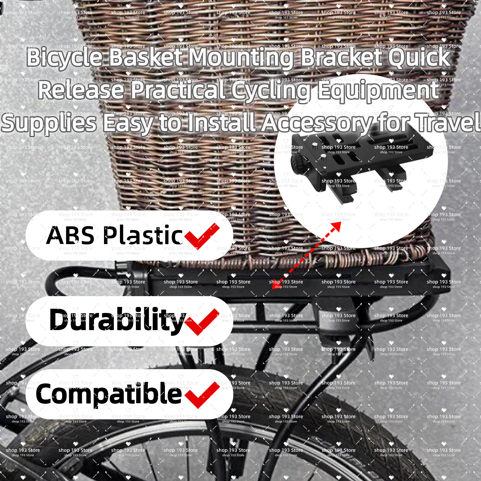 Bicycle Basket Mounting Bracket Quick Release Practical Cycling Equipment Supplies Easy to Install Accessory for Travel
Bicycle Basket Mounting Bracket Quick Release Practical Cycling Equipment Supplies Easy to Install Accessory for Travel
