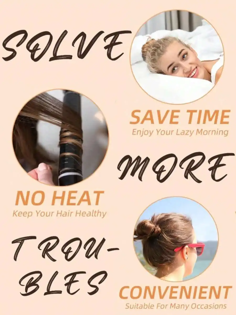 Heat Curling Hair Scrunchies, Brown Satin No Heat Curler, Can Be Worn While Sleeping, Soft & Comfortable Sleep Scrunchies, Lazy Curler, No Heat Needed To Create Long Curly Hair, Fashion Versatile, Suitable For Outdoor And Sports, Mother's Day Gift, Gif
Heat Curling Hair Scrunchies, Brown Satin No Heat Curler, Can Be Worn While Sleeping, Soft & Comfortable Sleep Scrunchies, Lazy Curler, No Heat Needed To Create Long Curly Hair, Fashion Versatile, Suitable For Outdoor And Sports, Mother's Day Gift, Gif