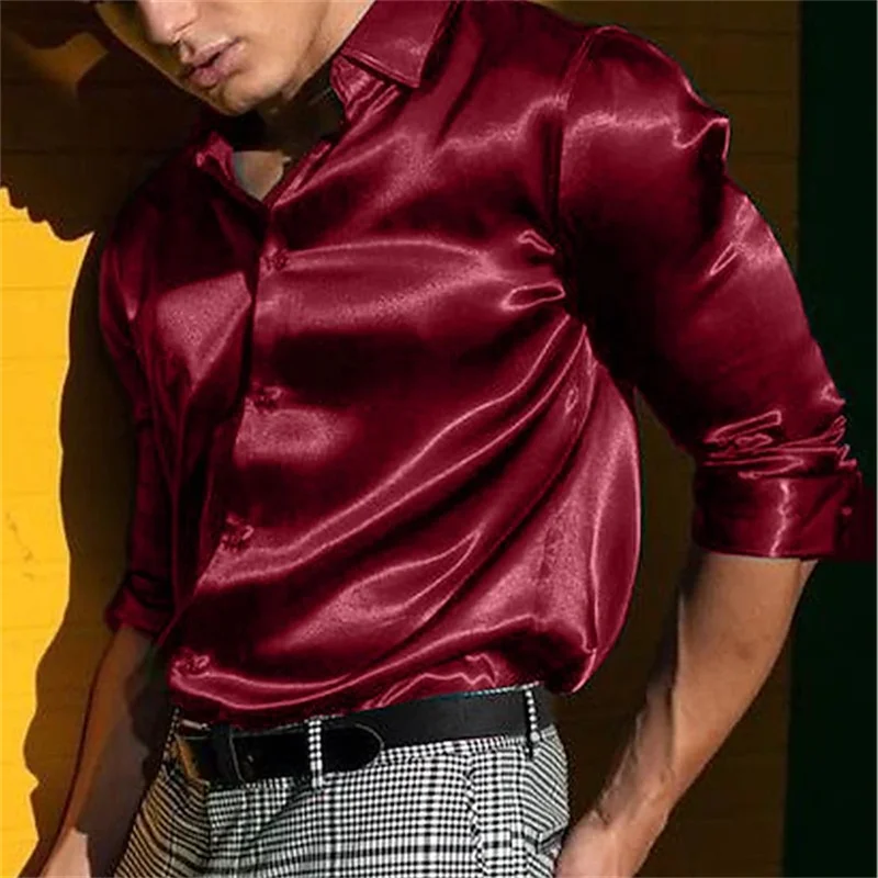 Men's wedding festival shirt solid color black white blue red long sleeve lapel shirt casual loose style fast delivery
Men's wedding festival shirt solid color black white blue red long sleeve lapel shirt casual loose style fast delivery