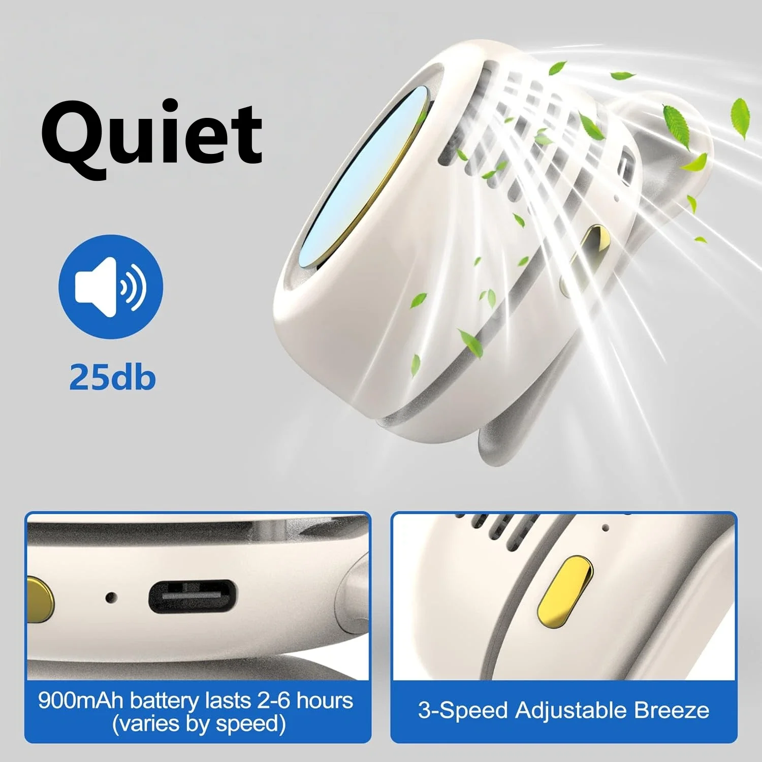 Portable Clip-On Small Silent Bladeless Fan USB Rechargeable 3-Speed Mini Fans,Air cooler, electric fan
Portable Clip-On Small Silent Bladeless Fan USB Rechargeable 3-Speed Mini Fans,Air cooler, electric fan