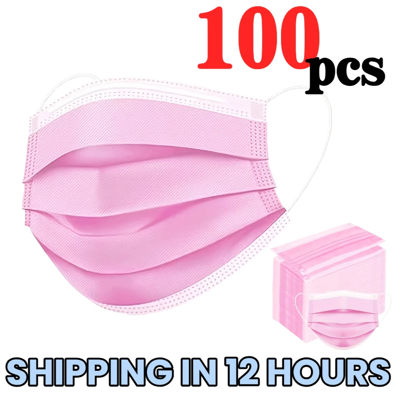 100Pcs Protective 3-Layer Pink Disposable Masks - Breathable and Comfortable, with Adjustable Ear Loops and a Secure Fit Nose Pad - Affordable for Home Use, Can Be Purchased in Bulk, Perfect for Outdoor Activities, Home, Commuting, Office, School, Unisex
100Pcs Protective 3-Layer Pink Disposable Masks - Breathable and Comfortable, with Adjustable Ear Loops and a Secure Fit Nose Pad - Affordable for Home Use, Can Be Purchased in Bulk, Perfect for Outdoor Activities, Home, Commuting, Office, School, Unisex