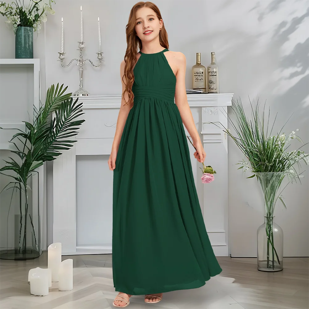 Luxurious Halter Junior Bridesmaid Dress Twilight Mauve Flower Girl Dress Floor-Length Chiffon With Cascading Ruffles Wedding
Luxurious Halter Junior Bridesmaid Dress Twilight Mauve Flower Girl Dress Floor-Length Chiffon With Cascading Ruffles Wedding