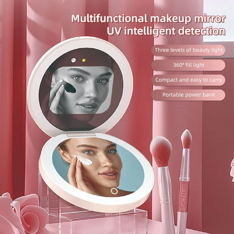 UV Smart Sunscreen Makeup Mirror Sunscreen Detection Mirror UV Mirror Sunscreen Testing Camera with Light Portable Travel Makeup
UV Smart Sunscreen Makeup Mirror Sunscreen Detection Mirror UV Mirror Sunscreen Testing Camera with Light Portable Travel Makeup