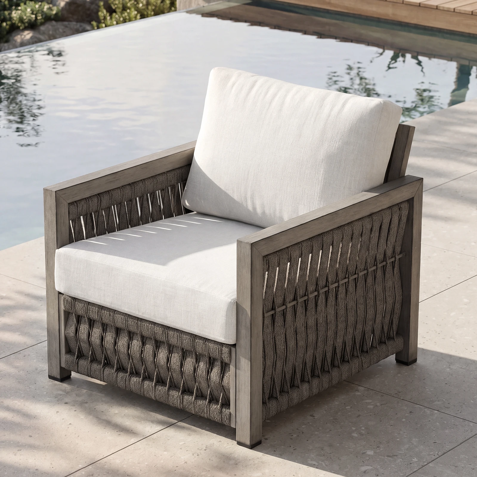 SeeHill Gray Oak Patio Chair, Aluminum Outdoor Armchair with Rope Weave and Washable Cushions for Garden, Porch, Balcony
SeeHill Gray Oak Patio Chair, Aluminum Outdoor Armchair with Rope Weave and Washable Cushions for Garden, Porch, Balcony