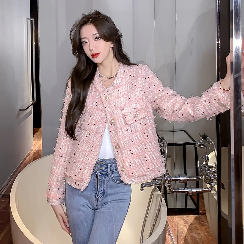 2023 Vintage Tweed Jacket Women Autumn Single Breasted Plaid Tassel Slim Woolen Coats Office Lady Outwear
2023 Vintage Tweed Jacket Women Autumn Single Breasted Plaid Tassel Slim Woolen Coats Office Lady Outwear
