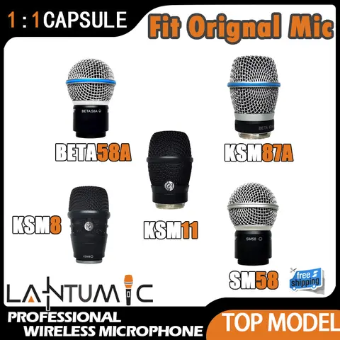 Micro condensador Original KSM11 Beta87A Beta58A KSM8, micrófono de cápsula inalámbrico compatible con Shure, micrófono de cápsula de mano, micrófono central