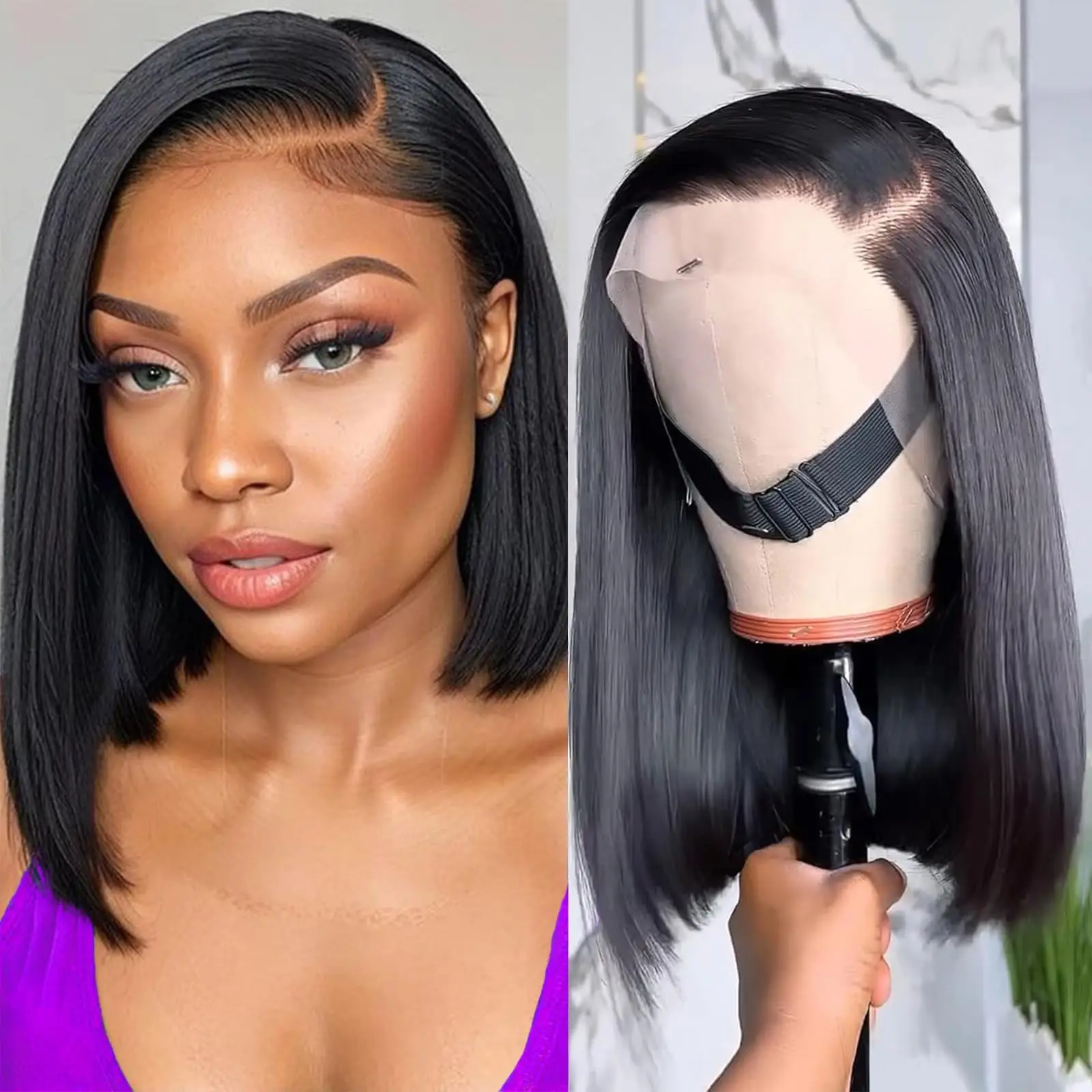 HD Lace Front Wigs Straight Bob Wig Human Hair 180% Density Short Bob Wigs 5X5 Lace Frontal Wig for Women Natural Black Color
HD Lace Front Wigs Straight Bob Wig Human Hair 180% Density Short Bob Wigs 5X5 Lace Frontal Wig for Women Natural Black Color