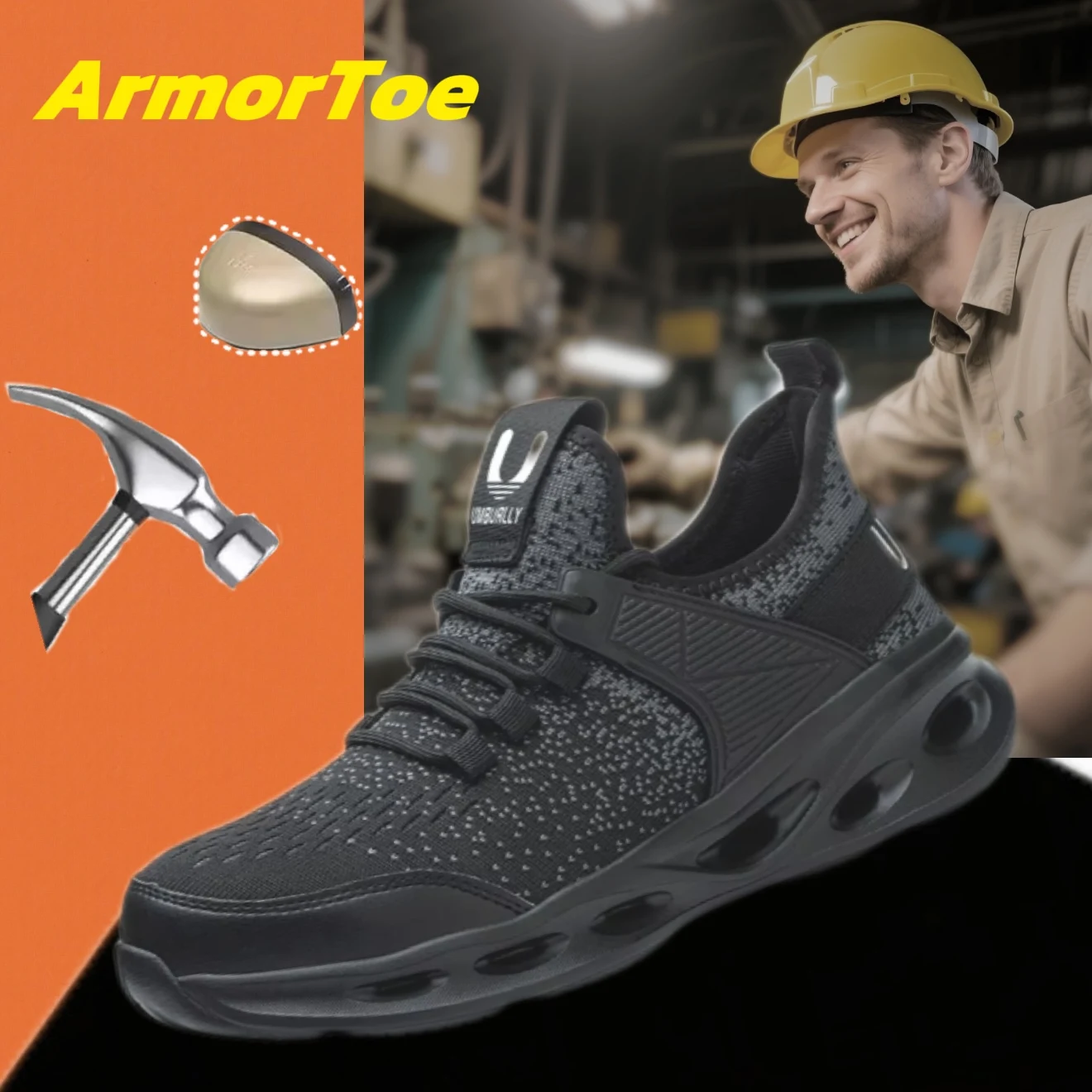 ArmorToe Safety Shoes Four Seasons Models Steel Head Anti-smash Anti-stabbing Air Cushion Shock-absorbing Work Shoes #Armor2680
ArmorToe Safety Shoes Four Seasons Models Steel Head Anti-smash Anti-stabbing Air Cushion Shock-absorbing Work Shoes #Armor2680