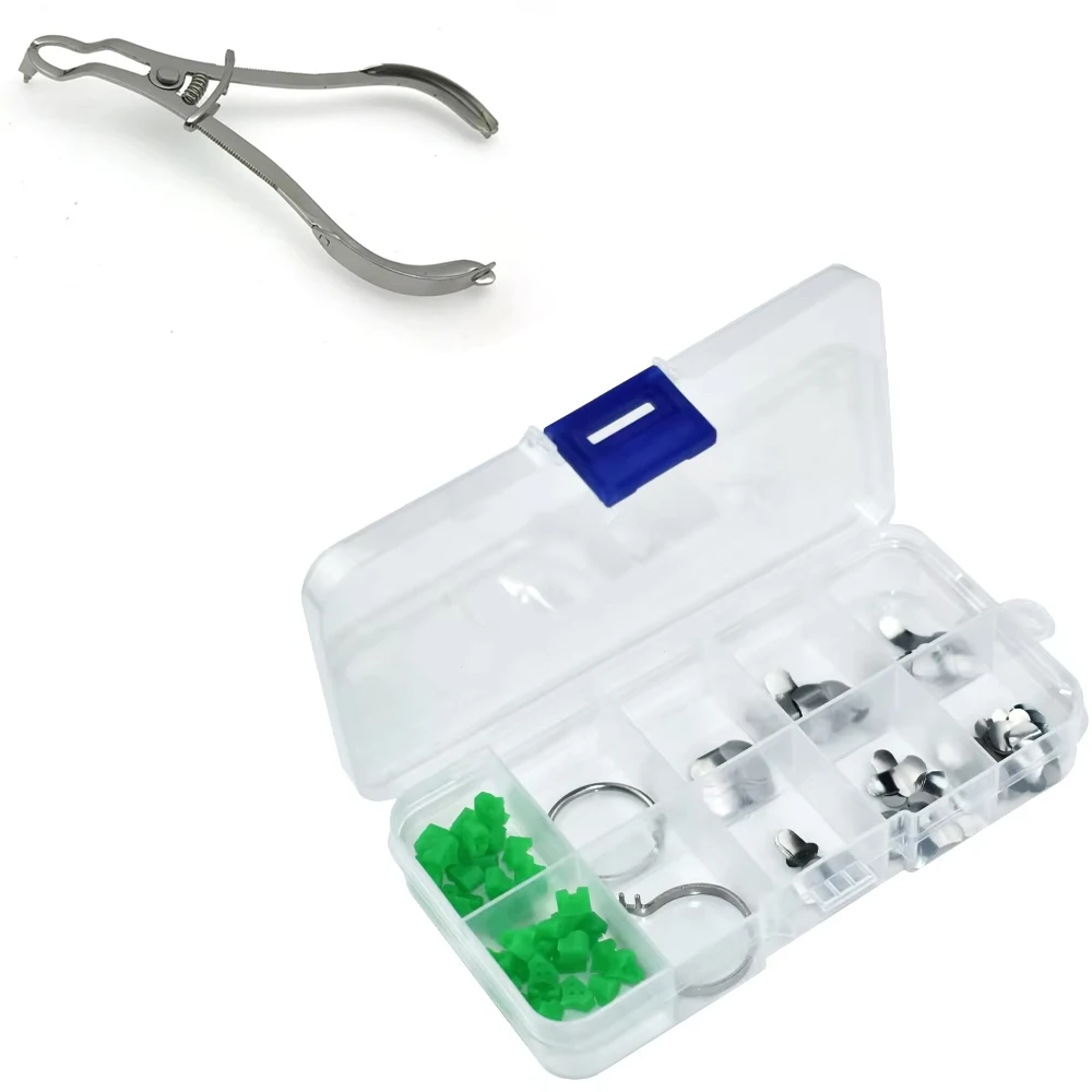 Dental Matrix Sectional Contoured Matrices Band Kit with Metal Rings for Teeth Restoration Dentistry Orthodontic Forming Tools
Dental Matrix Sectional Contoured Matrices Band Kit with Metal Rings for Teeth Restoration Dentistry Orthodontic Forming Tools