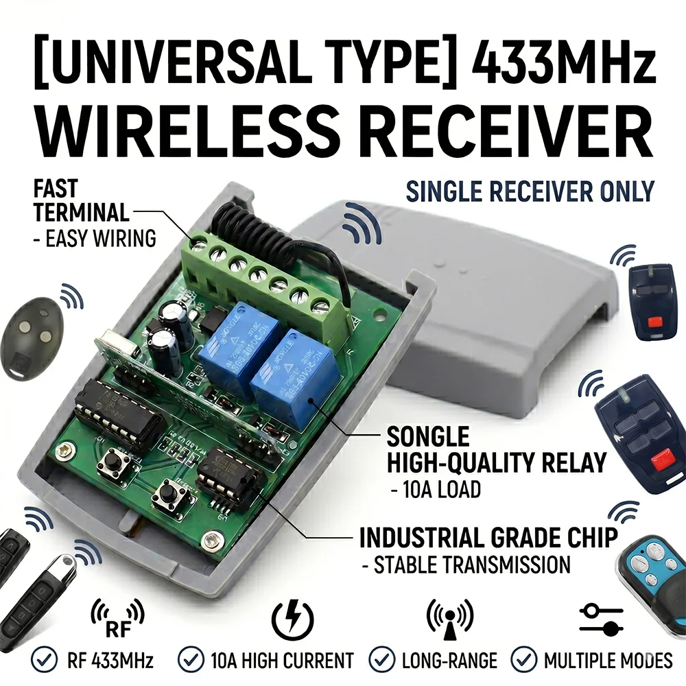 Garage Door Receiver Work For B RCB02 RCB04 MITTO 2 4 MITTO2 MITTO4 RCB 02 04 KLEIO Remote Control 2CH Relay Switch
Garage Door Receiver Work For B RCB02 RCB04 MITTO 2 4 MITTO2 MITTO4 RCB 02 04 KLEIO Remote Control 2CH Relay Switch