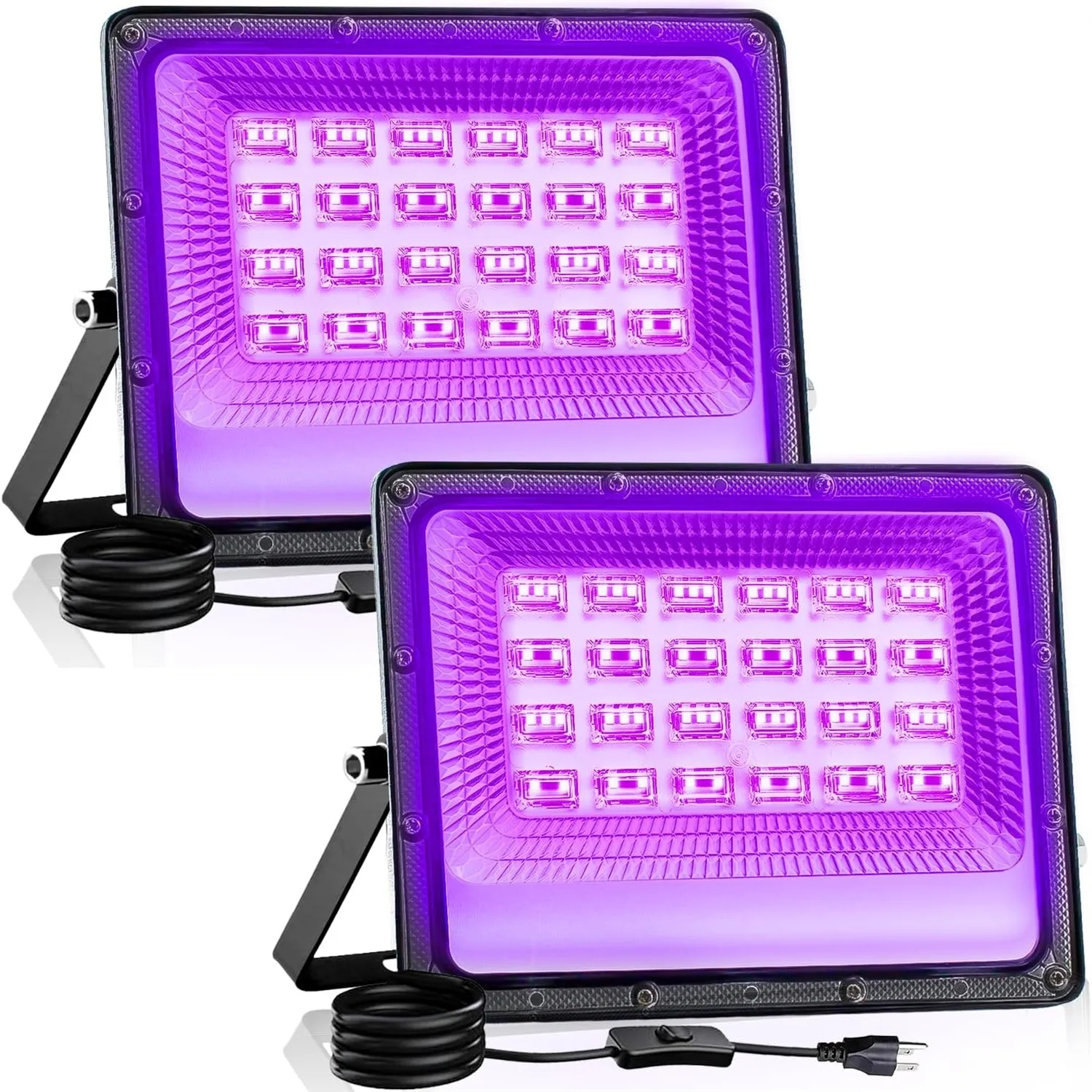 2 Pack 50W LED Black Light, 395-400nm UV Stage Lights for Glow Party, IP66 Waterproof Flood Light with Plug,Fluorescent Poster
2 Pack 50W LED Black Light, 395-400nm UV Stage Lights for Glow Party, IP66 Waterproof Flood Light with Plug,Fluorescent Poster