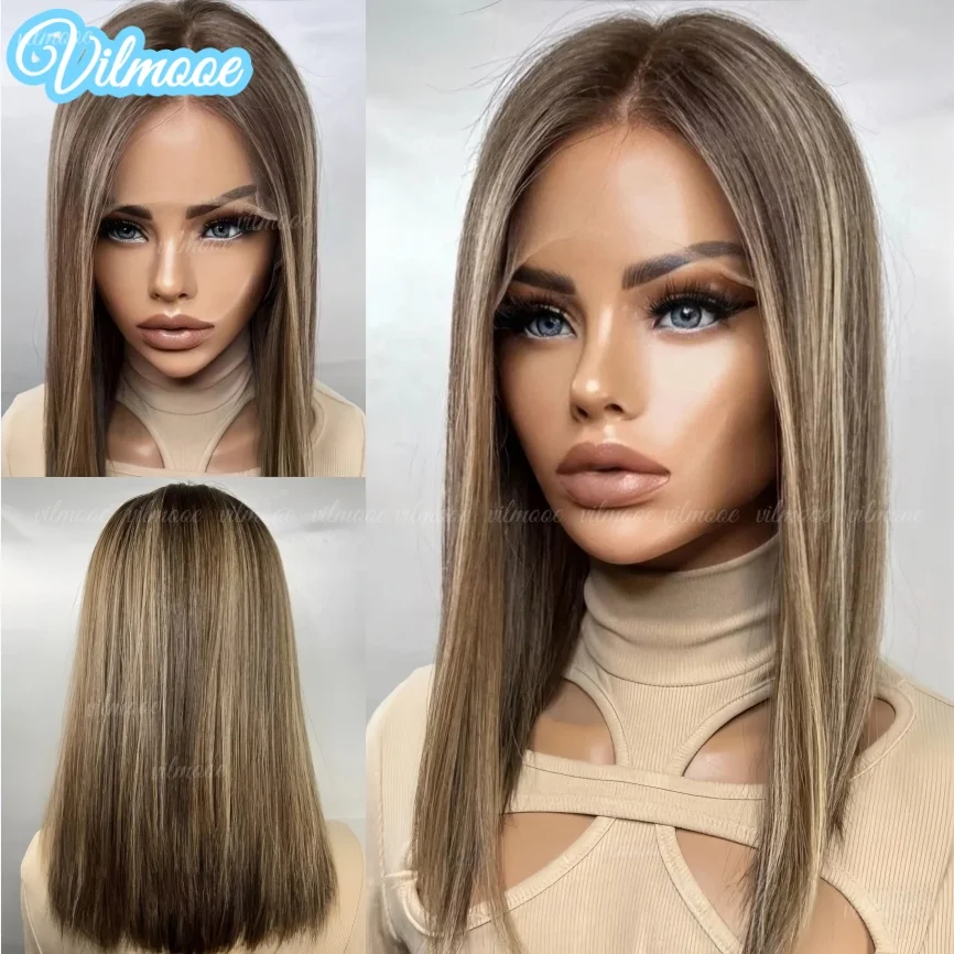 13x4 Silky Straight Human Hair Brown Blonde Highlight Glueless 5x5 Silk Top Closure Wigs Pre Plucked 13x6360 Lace Frontal Wigs
13x4 Silky Straight Human Hair Brown Blonde Highlight Glueless 5x5 Silk Top Closure Wigs Pre Plucked 13x6360 Lace Frontal Wigs