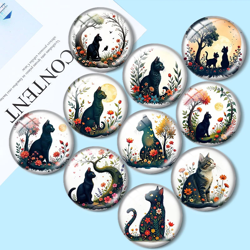 Cat and Floral mixed 12mm/18mm/20mm/25mm Round photo glass cabochon demo flat back Makingfindings for jewelry
Cat and Floral mixed 12mm/18mm/20mm/25mm Round photo glass cabochon demo flat back Makingfindings for jewelry