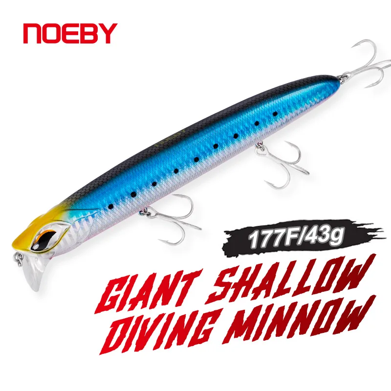 Noeby Giant Shallow Diving Minnow 177mm 43g Fishing Lure Floating Artificial Hard Lures Jerkbait Surface Wobbler Fishing Lures
Noeby Giant Shallow Diving Minnow 177mm 43g Fishing Lure Floating Artificial Hard Lures Jerkbait Surface Wobbler Fishing Lures