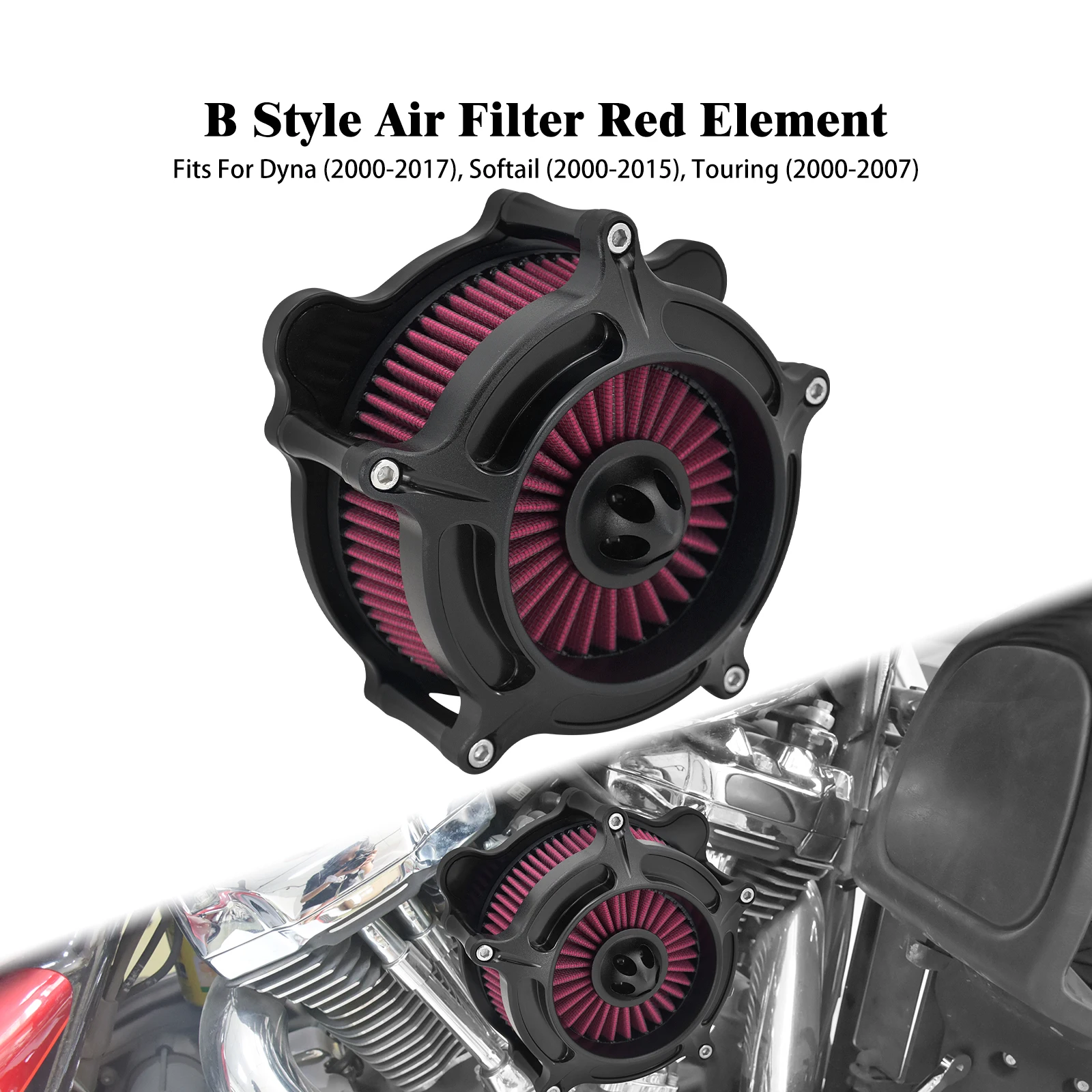 Motorcycle High Flow Matte Black Air Cleaner Filter Red Intake For Harley Touring Softail 00-17 Cable Throttle Fast Shipping
Motorcycle High Flow Matte Black Air Cleaner Filter Red Intake For Harley Touring Softail 00-17 Cable Throttle Fast Shipping