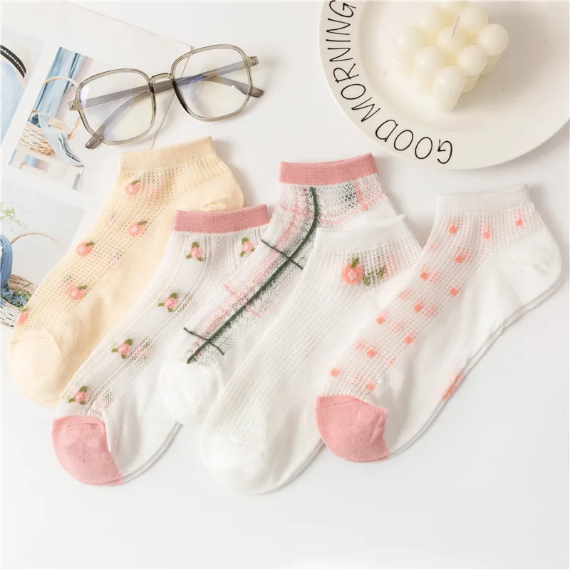 5 Pairs/Lot Women Summer Thin Mesh Socks Student Cartoon Japanese Fruit Pattern Socks EU 35--39
5 Pairs/Lot Women Summer Thin Mesh Socks Student Cartoon Japanese Fruit Pattern Socks EU 35--39