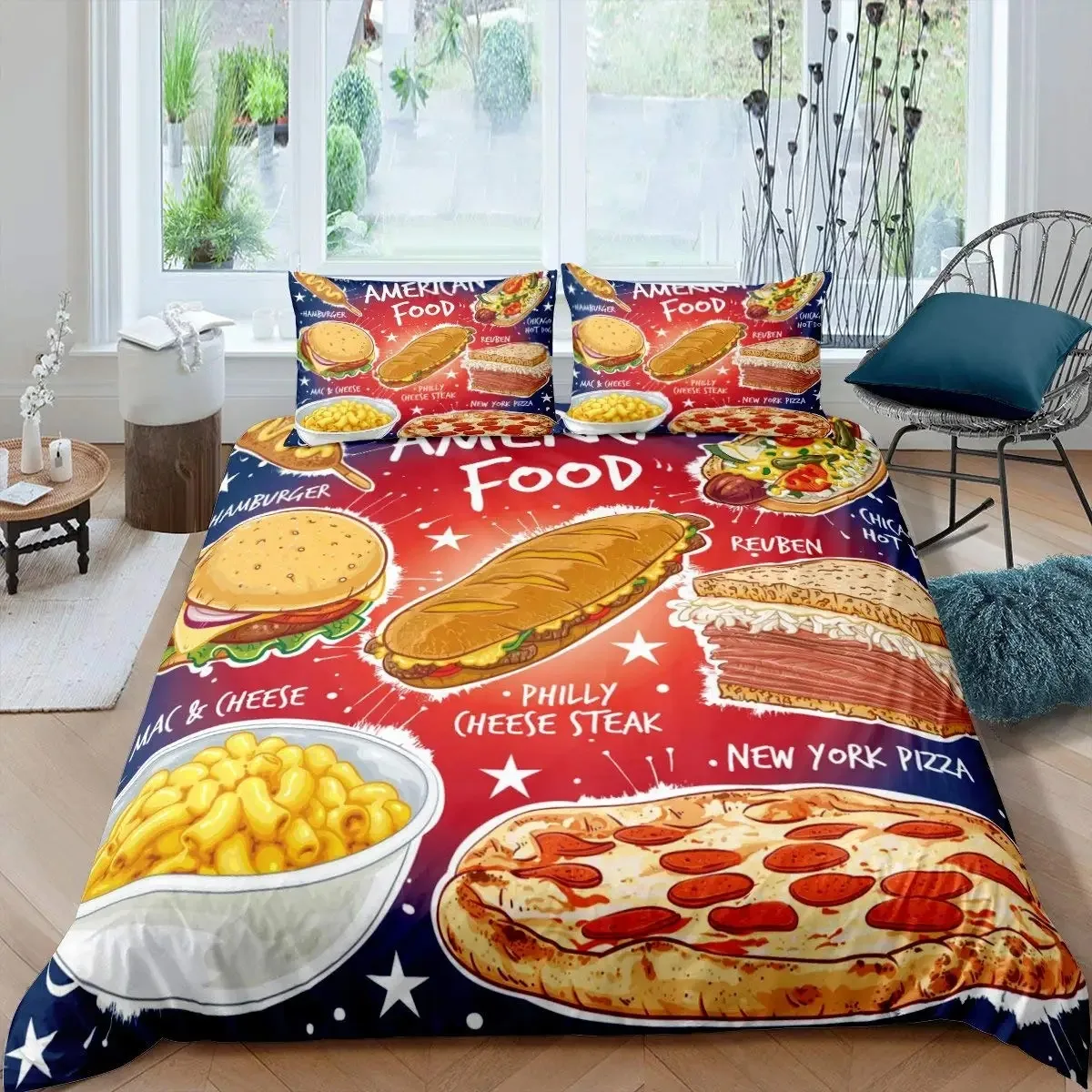 American Fast Food Duvet Cover Set Full Size Polyester Pizza Hotdog Hamburger Print Bedding Set French Fries Cartoon Quilt Cover
American Fast Food Duvet Cover Set Full Size Polyester Pizza Hotdog Hamburger Print Bedding Set French Fries Cartoon Quilt Cover