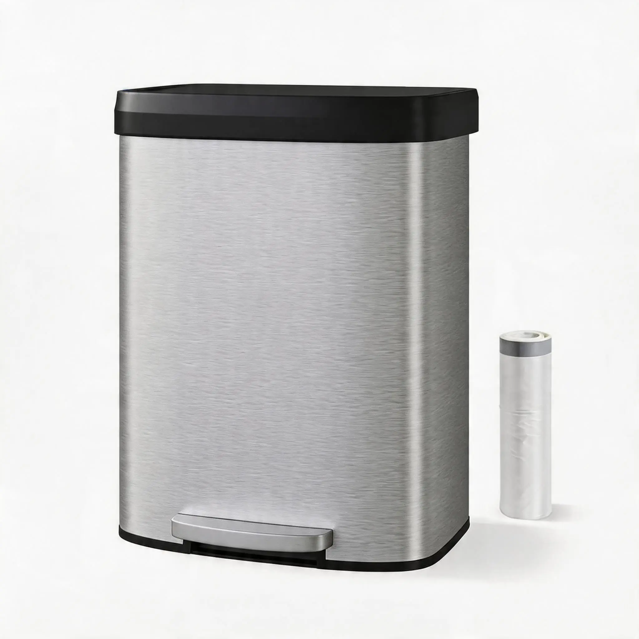 16 Gallon 60L Stainless Steel Step-on Kitchen Trash Can, Fingerprint-Resistant Rectangular Garbage Bin with Soft-Close Lid, Hands-Free Foot Pedal, Hidden Liner Rim for Home, Office, Laundry Room
16 Gallon 60L Stainless Steel Step-on Kitchen Trash Can, Fingerprint-Resistant Rectangular Garbage Bin with Soft-Close Lid, Hands-Free Foot Pedal, Hidden Liner Rim for Home, Office, Laundry Room