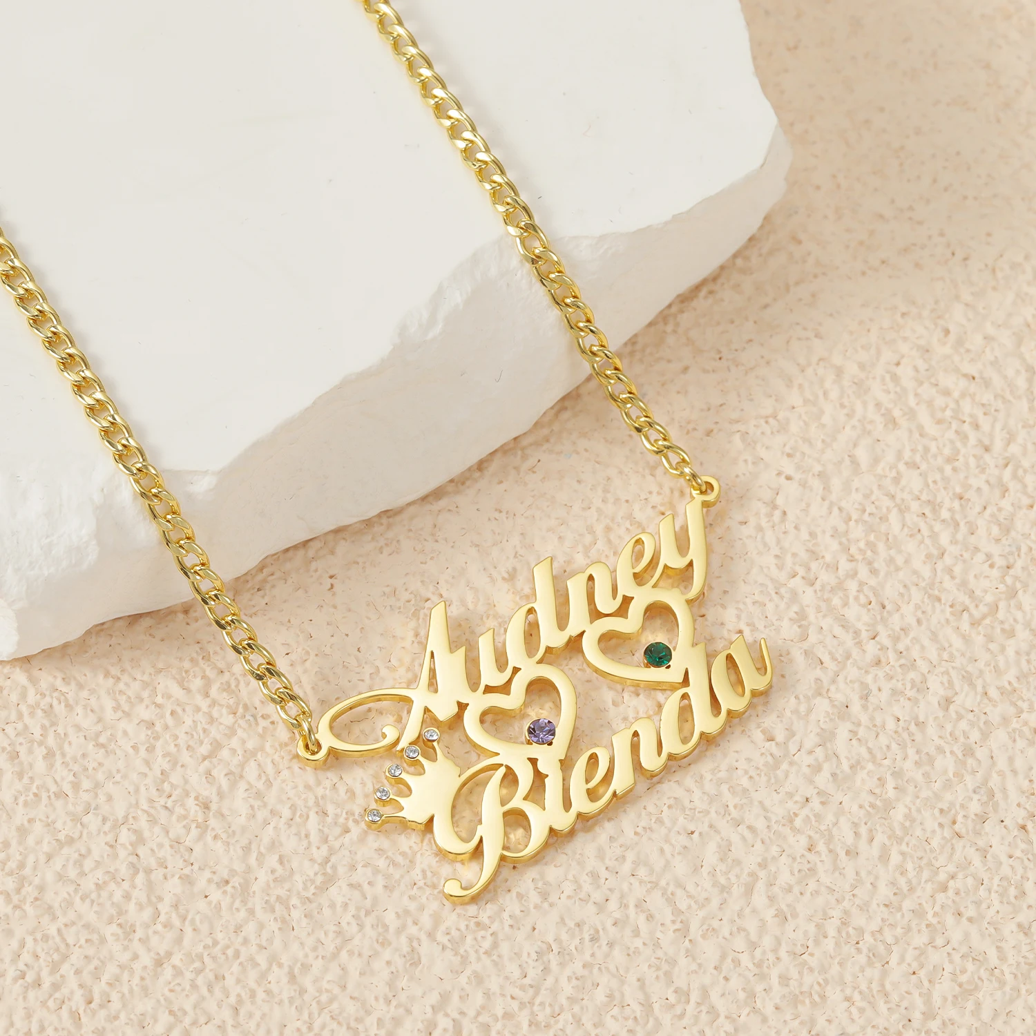 Simple Customized Double Name Birthstone Love Necklace Personalized Stainless Steel Name Pendant Jewelry Birthday Gift For Girls
Simple Customized Double Name Birthstone Love Necklace Personalized Stainless Steel Name Pendant Jewelry Birthday Gift For Girls