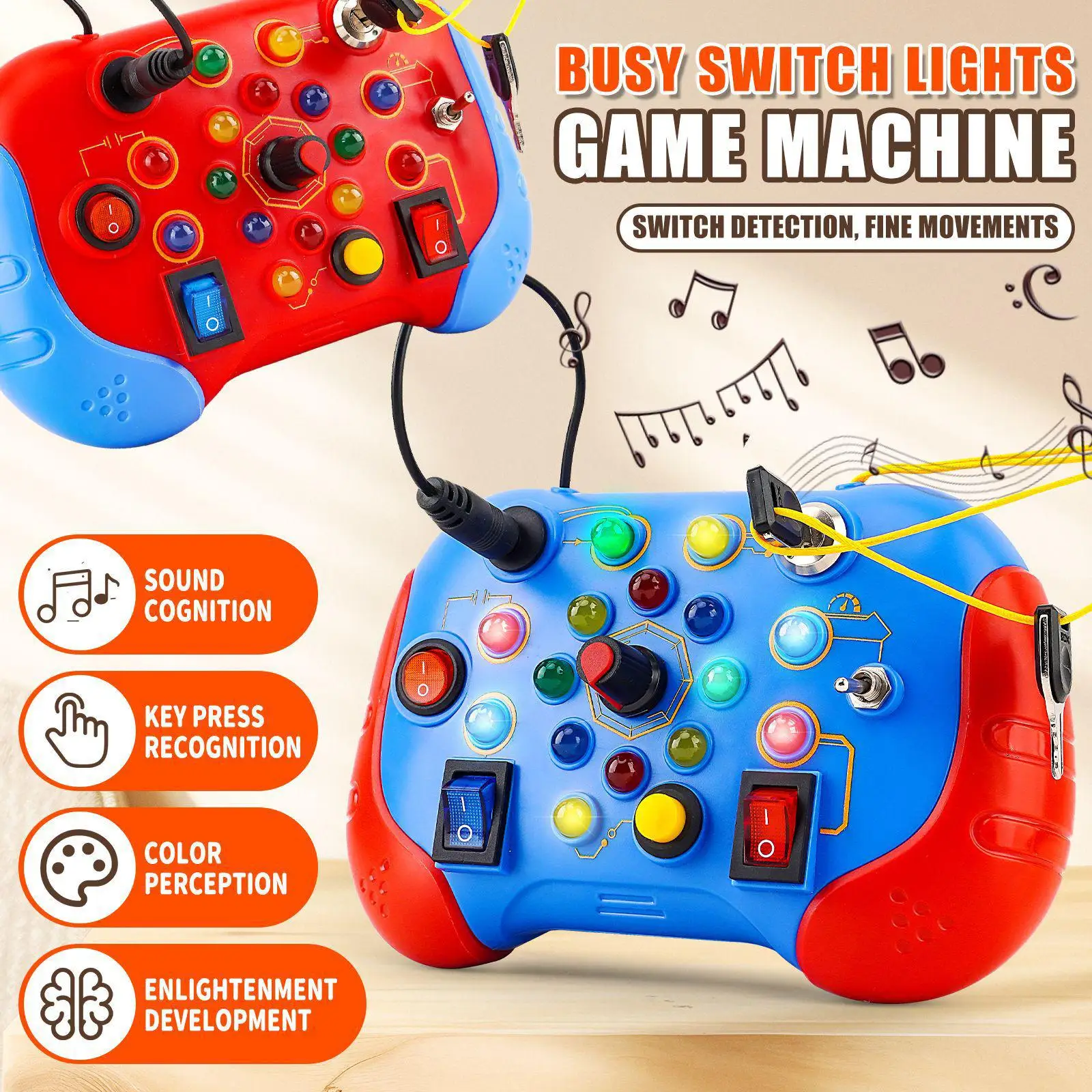 Busy Board Toy Plastic Controller Sensory Toy with LED Light Up Buttons Children's Early Learning Stress Relief Toy
Busy Board Toy Plastic Controller Sensory Toy with LED Light Up Buttons Children's Early Learning Stress Relief Toy