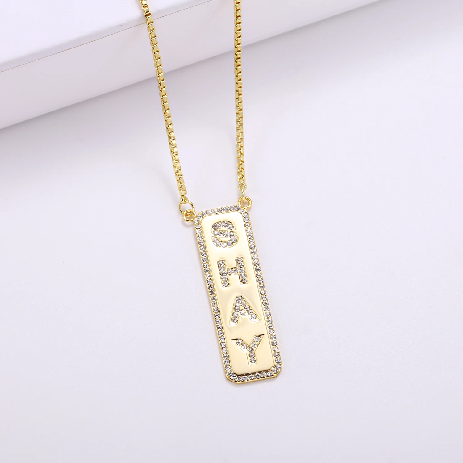 MYDIY Vertical Diamond Necklace Iced Out Personalized Alphabet Pendant Stainless Steel Necklace Jewelry Girlfriend Women Gift
MYDIY Vertical Diamond Necklace Iced Out Personalized Alphabet Pendant Stainless Steel Necklace Jewelry Girlfriend Women Gift