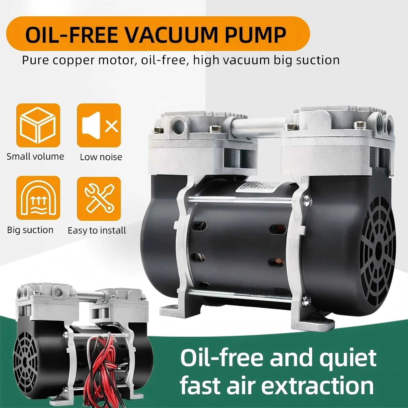 Compact Suction Pump — 130W Oil-Free Vacuum Pump VN-40(36L/min) | -88Kpa Low Noise Industrial Pump
Compact Suction Pump — 130W Oil-Free Vacuum Pump VN-40(36L/min) | -88Kpa Low Noise Industrial Pump