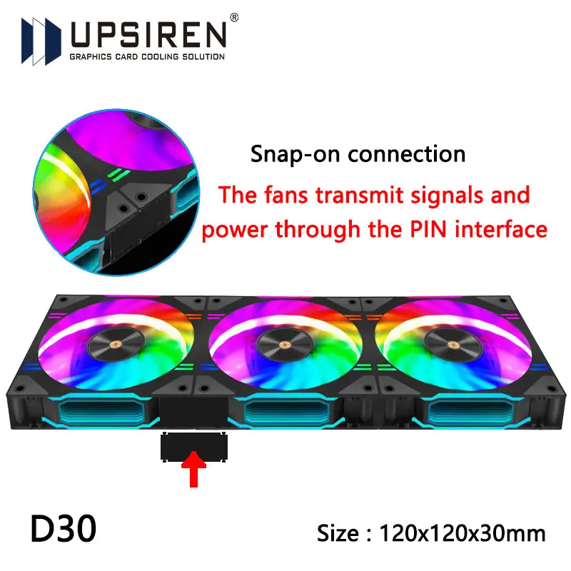 UPSIREN D30 120X120X30 мм Вентилятор охлаждения корпуса компьютера/5 В 3PIN ARGB/4PIN PWM Подходит для воздушного охлаждения/радиатора водяного охлаждения
UPSIREN D30 120X120X30 мм Вентилятор охлаждения корпуса компьютера/5 В 3PIN ARGB/4PIN PWM Подходит для воздушного охлаждения/радиатора водяного охлаждения