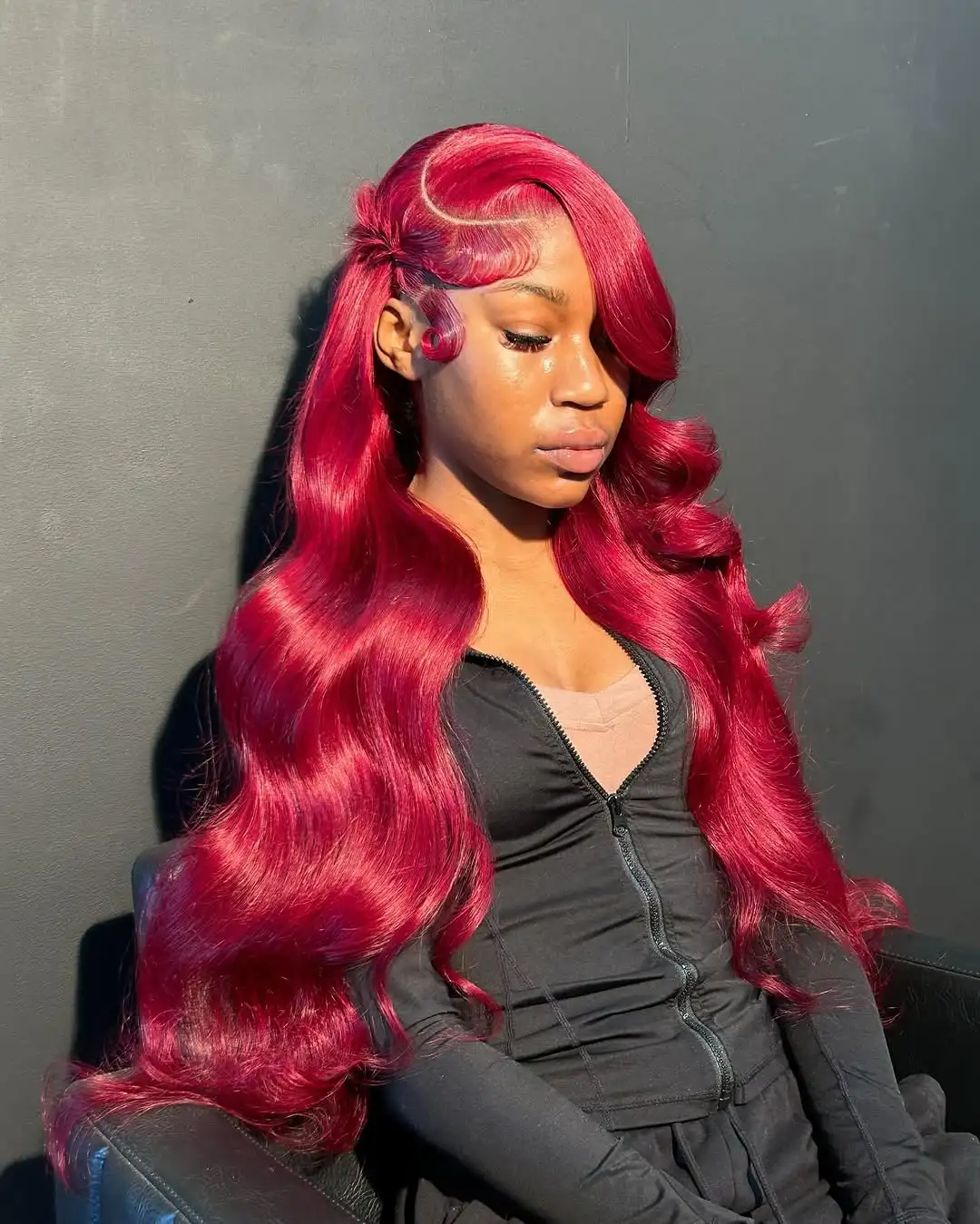 38 Inch 200% Density Burgundy Lace Front Wig Long Body Wave Pre Plucked With Baby Hair 99J Red Color 13x4 HD Lace Frontal Wigs
38 Inch 200% Density Burgundy Lace Front Wig Long Body Wave Pre Plucked With Baby Hair 99J Red Color 13x4 HD Lace Frontal Wigs
