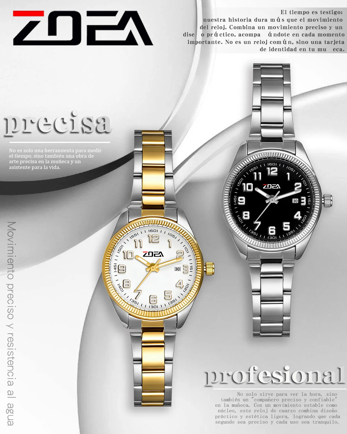 ZOEA ESP1220 Ladies Fashion Watch with Stainless Steel Strap, Date Display, 30ATM Daily Water Resistance Holiday Gift
ZOEA ESP1220 Ladies Fashion Watch with Stainless Steel Strap, Date Display, 30ATM Daily Water Resistance Holiday Gift