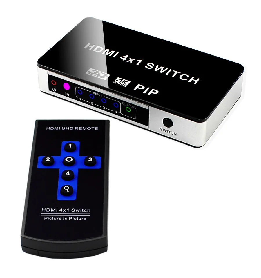 PIP HDMI Switch 4x1 4 in 1 Out Picture in Picture Multi Display Simultaneous for TV Computer Monitor Switch HDMI
PIP HDMI Switch 4x1 4 in 1 Out Picture in Picture Multi Display Simultaneous for TV Computer Monitor Switch HDMI