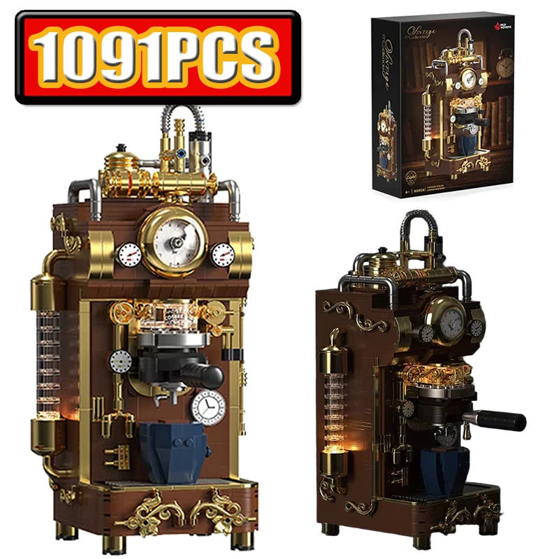 Retro Design 1091pcs Steam Coffee Machine Building Blocks Set Classic Espresso MOC Bricks Creative Toy Gift for Adults
Retro Design 1091pcs Steam Coffee Machine Building Blocks Set Classic Espresso MOC Bricks Creative Toy Gift for Adults