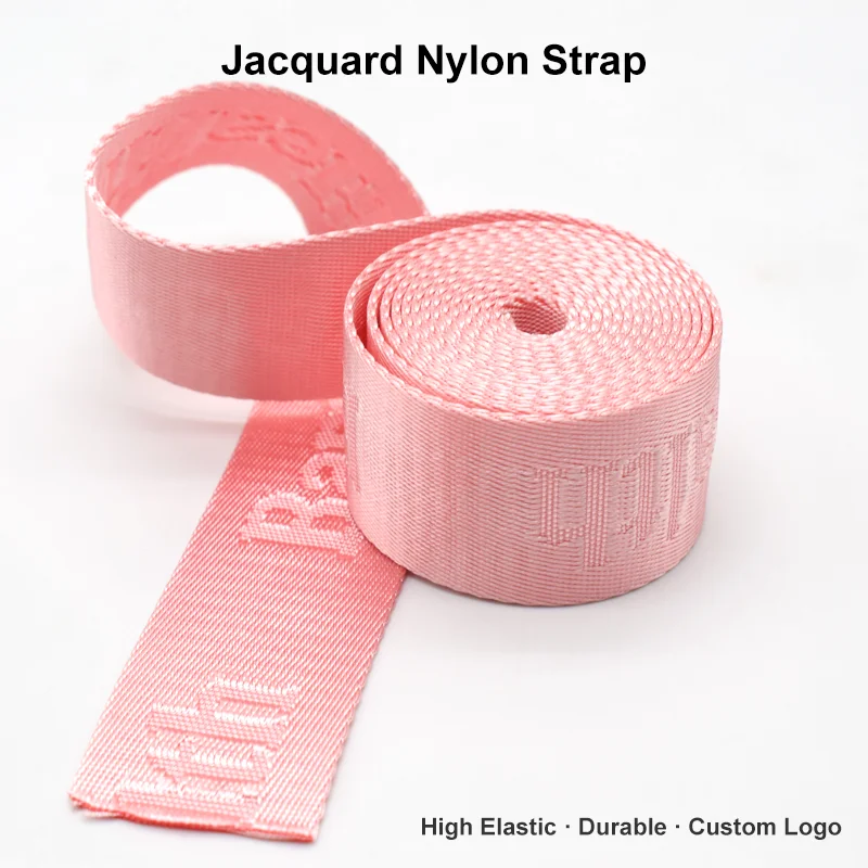 Factory Wholesale Customized Twill Jacquard Striped Pattern Durable Polyester Nylon Webbing for Bags & Home Textile