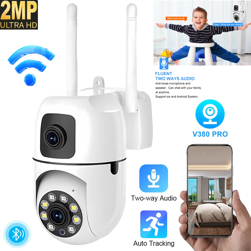 2 МП Wi-Fi HD PTZ-камера с двумя объективами для помещений, камера безопасности для детей с двусторонней аудиосвязью, обнаружением движения и оповещением V380 PRO
2 МП Wi-Fi HD PTZ-камера с двумя объективами для помещений, камера безопасности для детей с двусторонней аудиосвязью, обнаружением движения и оповещением V380 PRO
