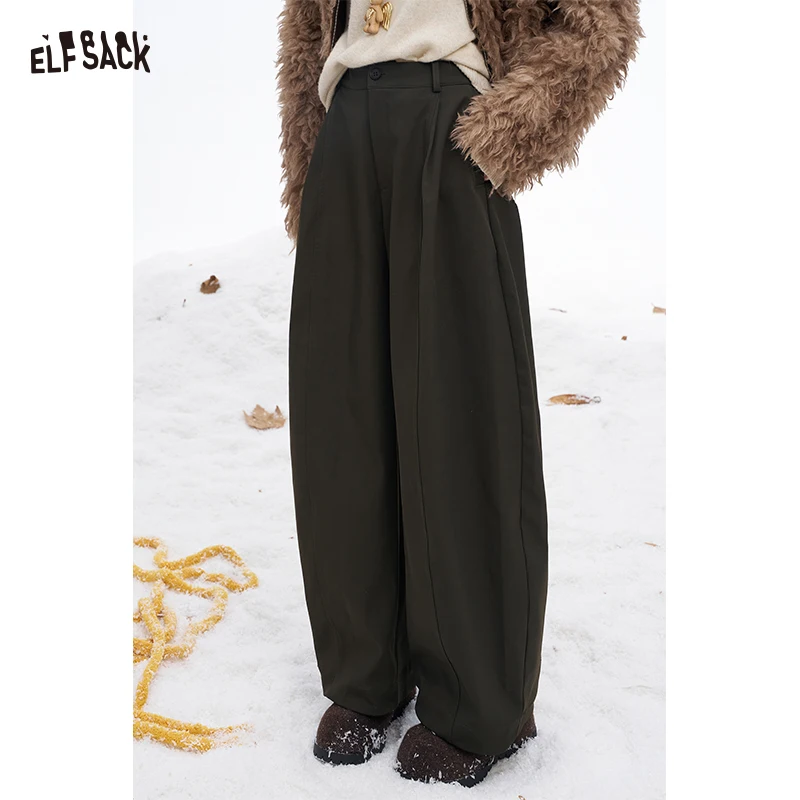ELFSACK 2025 Winter New Arrivals Minimalist Classic Loose Solid Straight Wide Leg Floor Length Pants For Women
ELFSACK 2025 Winter New Arrivals Minimalist Classic Loose Solid Straight Wide Leg Floor Length Pants For Women