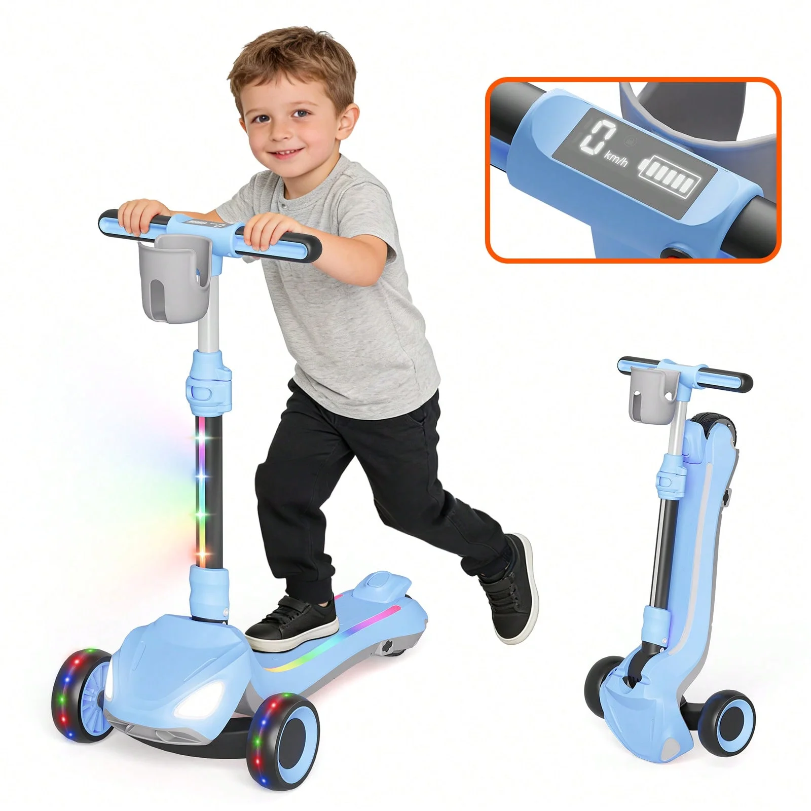 Simate Store D3-S Electric Scooter For Teens for Ages 3-8 Adjustable Height Levels Electric Scooter 3 Wheels Electric Kick Scooter Long Battery Life Flashing LED Wheels Gifts for Boy&Girl Christmas/Thanksgiving/Halloween Gifts
Simate Store D3-S Electric Scooter For Teens for Ages 3-8 Adjustable Height Levels Electric Scooter 3 Wheels Electric Kick Scooter Long Battery Life Flashing LED Wheels Gifts for Boy&Girl Christmas/Thanksgiving/Halloween Gifts