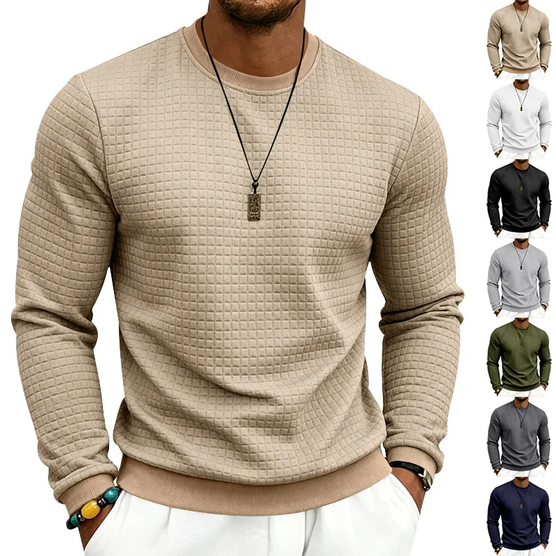 Autumn winter men's solid color round neck loose casual jacquard small checkered youth Pullover Long Sleeve Warm Slim Sweater
Autumn winter men's solid color round neck loose casual jacquard small checkered youth Pullover Long Sleeve Warm Slim Sweater