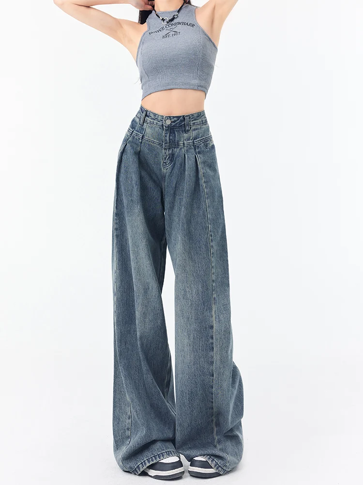 Y2K Women Korean Vintage Streetwear Baggy Jeans High Waisted Straight Wide Leg Pants Denim Trousers
Y2K Women Korean Vintage Streetwear Baggy Jeans High Waisted Straight Wide Leg Pants Denim Trousers